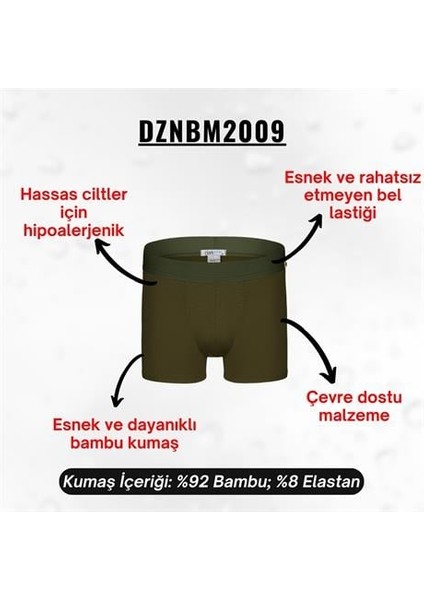 Erkek Haki Bambu Boxer - DZNBM2009