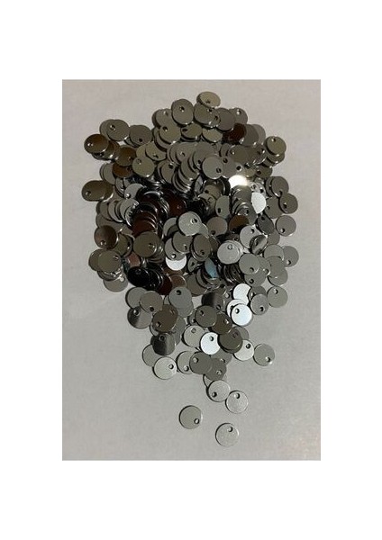 Yan Delikli Oya, Abiye, Havlu ve Çeyizlik Işleme Plastik Pul. 6MM.20GR.GÜMÜŞ. 1350-1360 Adet
