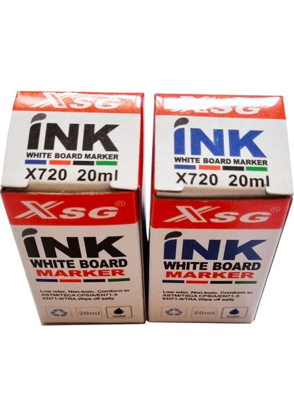 2'li Beyaz Tahta Kalemi Mürekkebi Xsg 20 ml Mavi + Siyah