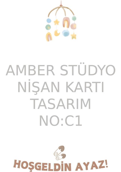 Amber Stüdyo Hoşgeldin Bebek Hediyelik 25 Adet - Yenidoğan Kız Erkek Bebek Kartlı Isme Özel Babyshower Hediyelik