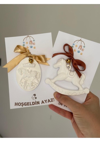 Amber Stüdyo Hoşgeldin Bebek Hediyelik 25 Adet - Yenidoğan Kız Erkek Bebek Kartlı Isme Özel Babyshower Hediyelik