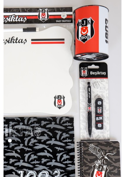 Yeni Sezon Lisanslı Beşiktaş Çıtçıt Dosya Bloknot Yazı Tahtası Kumbara Uçlu Kalem ve Uç Seti