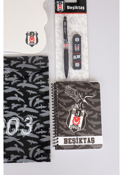 Yeni Sezon Lisanslı Beşiktaş Çıtçıt Dosya Bloknot Yazı Tahtası Kumbara Uçlu Kalem ve Uç Seti