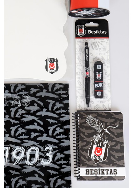 Yeni Sezon Lisanslı Beşiktaş Çıtçıt Dosya Bloknot Yazı Tahtası Kumbara Uçlu Kalem ve Uç Seti