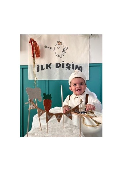 Ilk Dişim Kutlama Bannerı / Erkek Bebek
