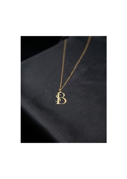 Kişiye Özel Tasarım İç İçe İki Harf Kolye Kadınlar İçin 40 cm Uzunlukta