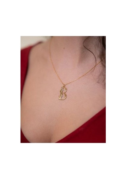 Kişiye Özel Tasarım İç İçe İki Harf Kolye Kadınlar İçin 40 cm Uzunlukta fiyatları