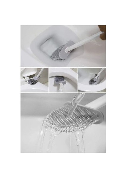 Beyaz Silikon Tuvalet Fırçası Bükülebilir Silikon Wc Klozet Fırçası fiyatları