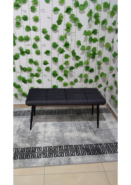Siyah Metal Ayaklı Metal Kasalı Bench Mutfak Salon Antre Yatak Odası Balkon Puf Bank fiyatları