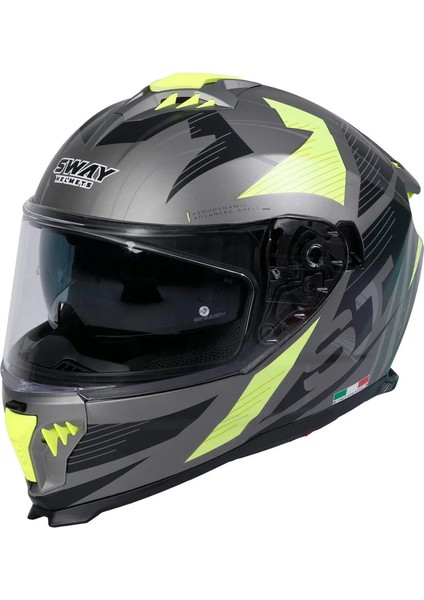 Sw 865 St Titanium Yellow Full Face Motosiklet Kaskı - M