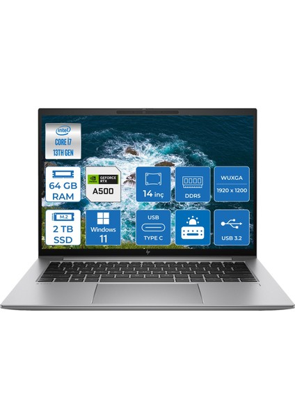 Zbook Firefly 14 G10A Intel Core I7-1355U 64GB 2tb SSD 4gb Rtx A500 14 Windows 11 Pro Taşınabilir Bilgisayar 8865W1EA09