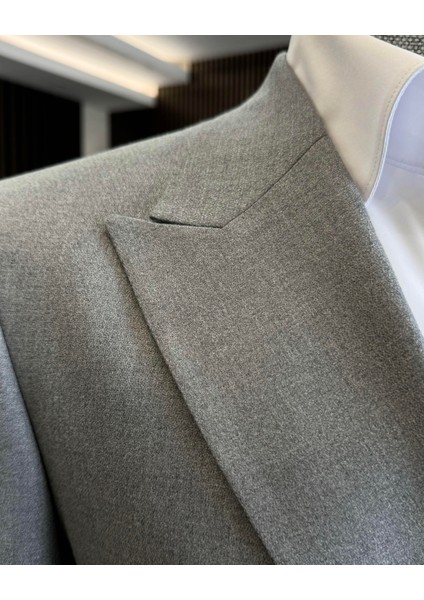 İtalyan stil slim fit erkek kruvaze ceket pantolon takım elbise gri T12623 indirimleri