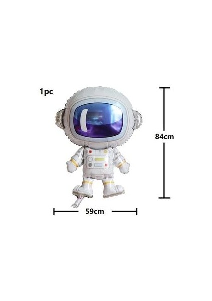 Astronot Roket Uzay Temalı 4 Yaş 100CM Mavi Rakamlı Balon Seti modelleri