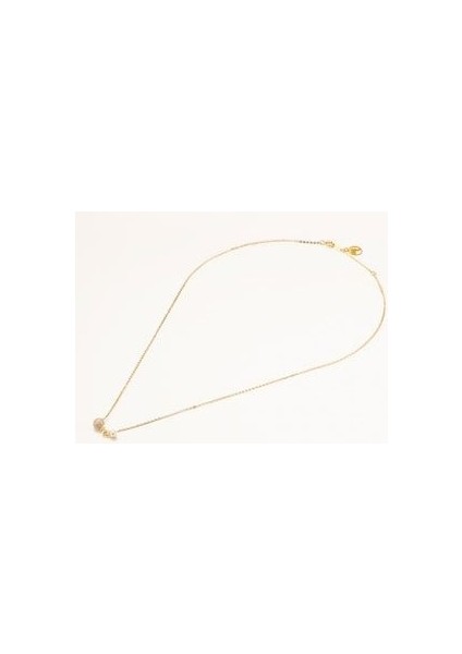 Kadın 18 Ayar Altın Kaplama Gümüş Düğüm Detaylı Incili Kolye Zirkon Taşlı Shine Koleksiyon fiyatları