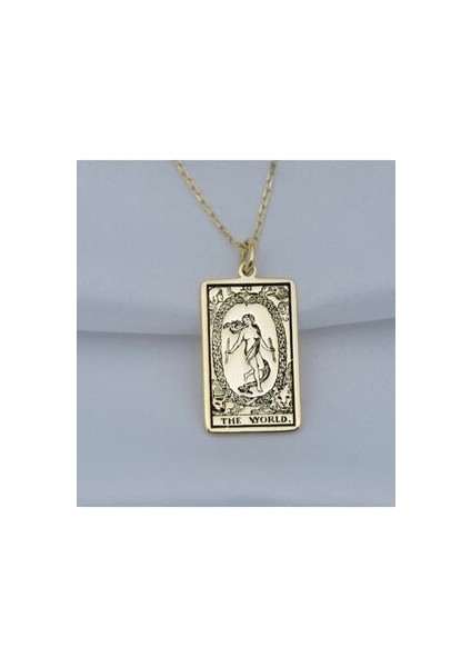 925 Ayar Gümüş Tarot (The World) Dünya Kolye