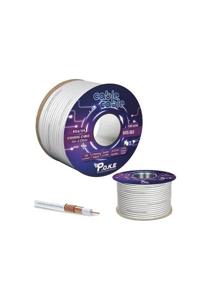 Anten Kablosu Gold Rg6/u4 64TEL 1.02 100MT PK-1089