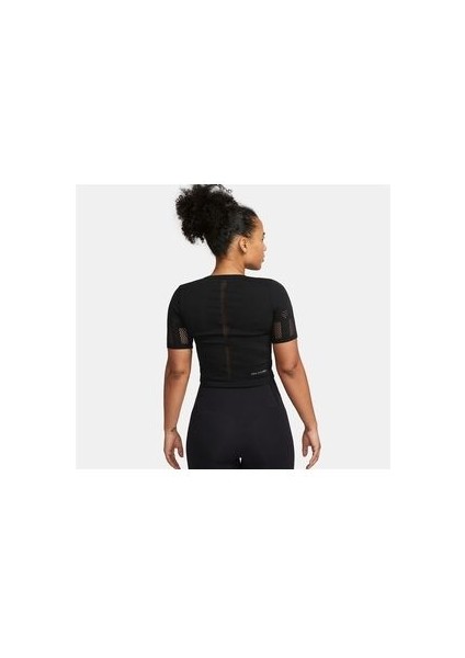 Yoga Dri-Fıt Adv Luxe Kısa Kollu Kısa Siyah Kadın T-Shirt DV9169-011 fırsatları