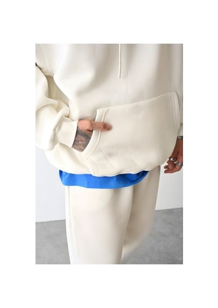 Erkek 3 Iplik Beige Eşofman Takımı