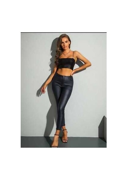Kadın Parti Büstiyer Ince Askılı Deri Crop fırsatları
