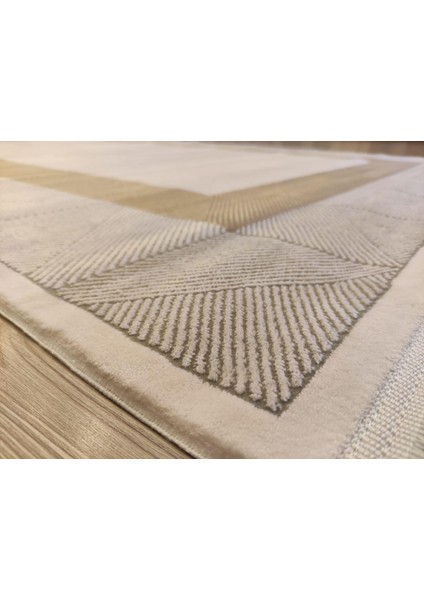 Mina 09101D Gri Gold Çerçeve Desen Bambu Halı fırsatları