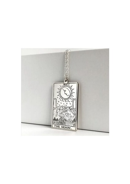 925 Ayar Gümüş Tarot The Moon Ay Kolye