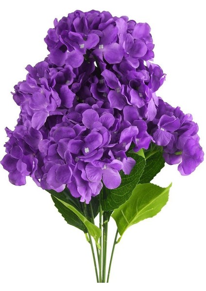Yapay Çiçek Ortanca Çiçeği Demeti 43 Cm Mor Koyu