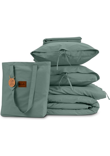 %100 Pamuk 62 Tel (155 Tc) 100X200+37 cm Lastikli Çarşaflı Tek Kişilik Nevresim Takımı