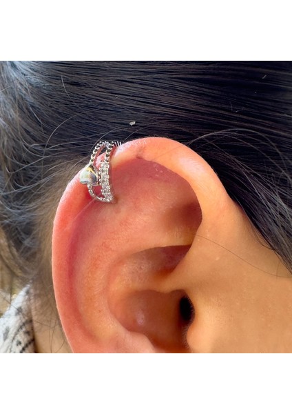 Yeni Nesil Takı Çelik Kıkırdak Küpesi Earcuff