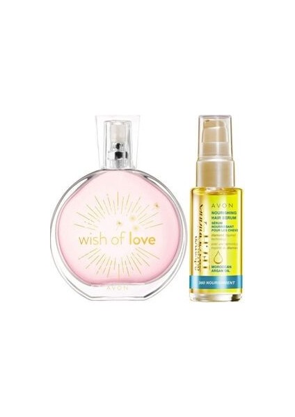 Wish Of Love Edt Kadın Parfümü 50 ml + Fas Argan Yağı İçeren Besleyici Saç Serumu