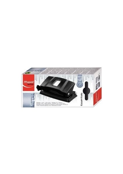 Essentials Metal 2 Delikli Delgeç 12 Sayfa Kapasiteli Siyah 3154144011112