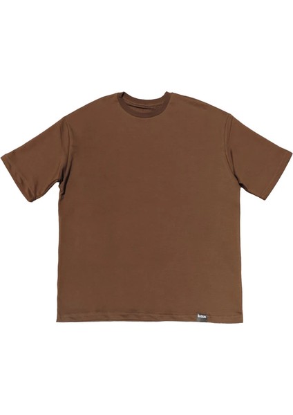 Kahverengi Basic Oversize Tişört - Oversized Basic T-shirt