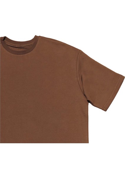 Kahverengi Basic Oversize Tişört - Oversized Basic T-shirt