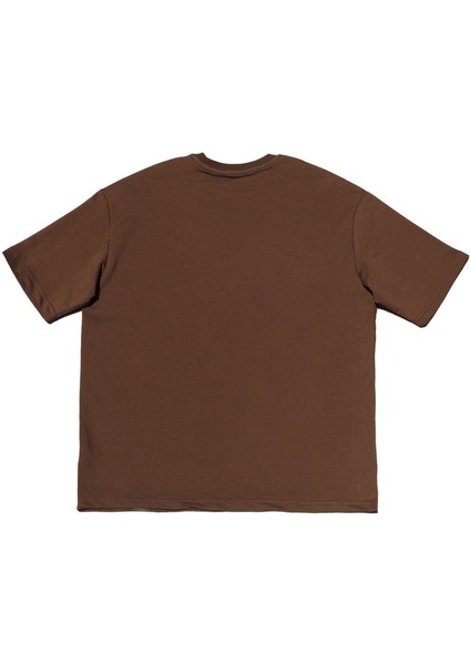 Kahverengi Basic Oversize Tişört - Oversized Basic T-shirt