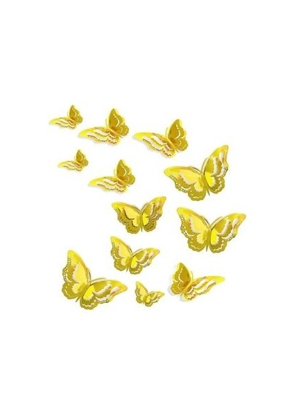 Kelebek Balon Süsü Çift Taraflı Gold Gümüş modelleri