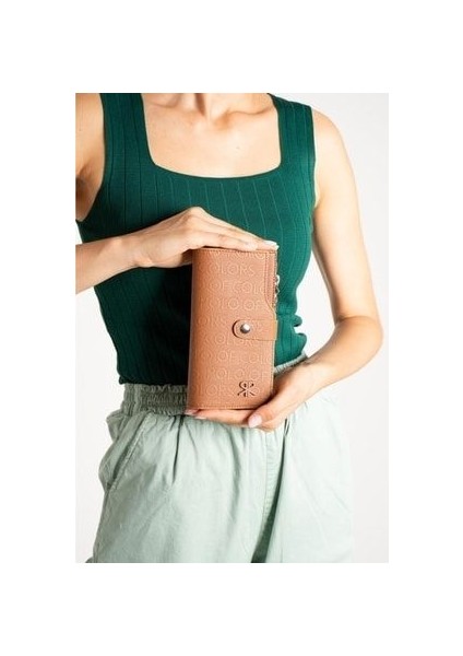 Solin Taba Kadın El ve Cep Cüzdanı 10X18.5 Ebatında