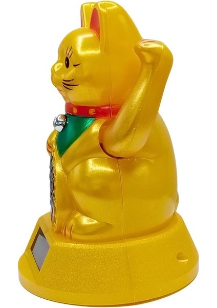 Maneki Neko Gold El Sallayan Şans Kedisi Büyük Solar Güneş Enerjili fırsatları