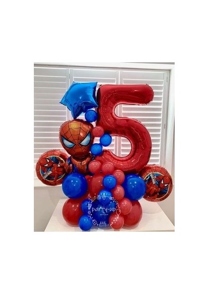Örümcekadam Karşılama Seti Spiderman Kırmızı Rakam Folyo Balon
