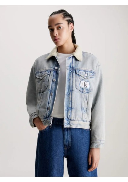 Calvin Klein Sherpa Denim Jacket Ceket Kadın