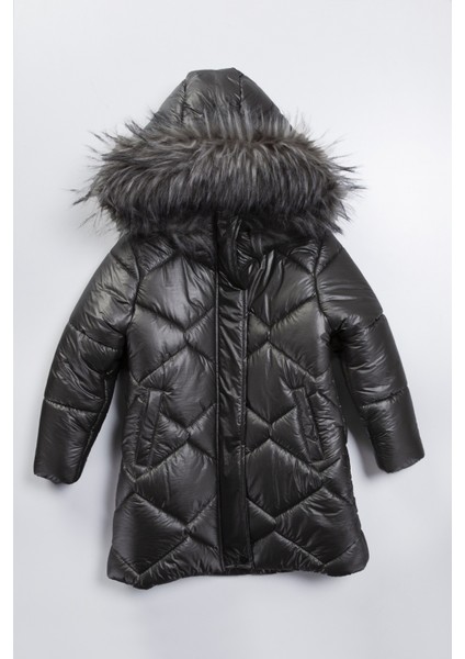 Trend Özel Soft Kumaş Su Itici Kumaş Kapitone Içi Kürklü Cepli Varaklı -Kapüşonlu Kışlık Kaban-Mont