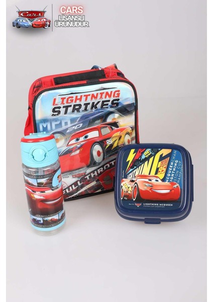 Lisanslı Cars Beslenme Çantası,trıtan Matara 500 ml ve 2 Katlı Beslenme Kabı/lunch Box Seti fiyatları