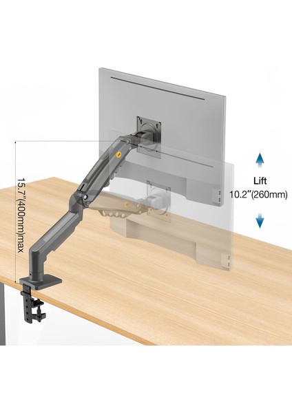 F80 17"-30" Amortisörlü 2-9 kg Monitör Standı 2024 Gray Edition