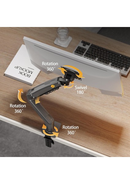 F80 17"-30" Amortisörlü 2-9 kg Monitör Standı 2024 Gray Edition