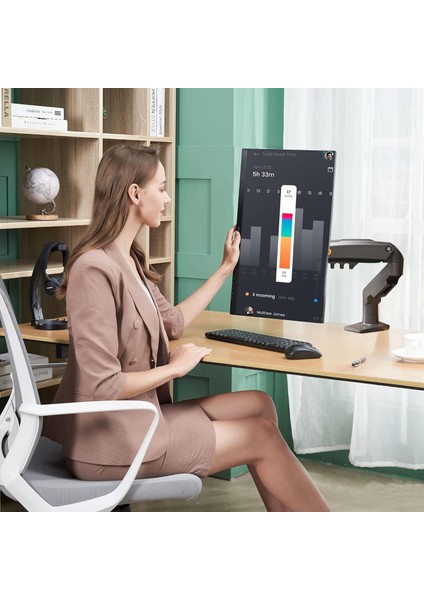 F80 17"-30" Amortisörlü 2-9 kg Monitör Standı 2024 Gray Edition