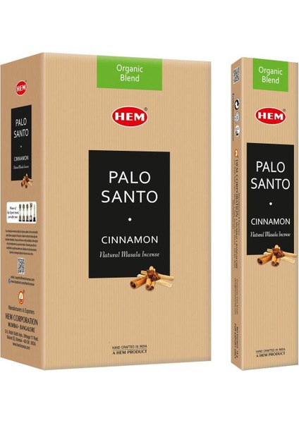 Hem Marka Organik Karışım Serisi Palo Santo Tarçın Karışımlı Elde Sarma Tütsü