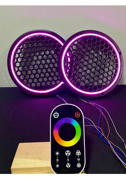 Dokunmatik Kumandalı 20 cm Neon Işıklı Midrange Hoparlör Kapağı 1 Takım (2 Adet) fırsatları