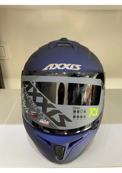 Kask Axxis Draken S Mat Blue Siyah Camlı modelleri
