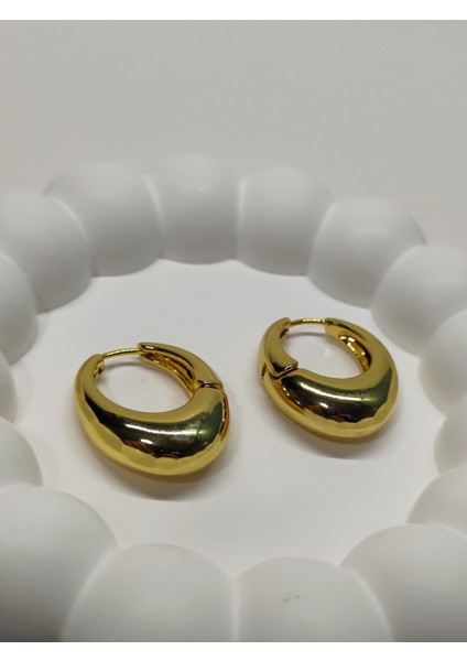 Chen Jewelry-Accessories Paslanmaz Çelik Oval Küpe