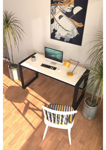 Marsilya Çalışma Masası Bilgisayar Masası Ofis Masası 122x55 Beyaz fırsatları