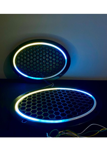 358 Modlu Kayar Ledli Oval Hoparlör Kapağı Pixel Kayar Neon Işıklı Oval Kapak fiyatları