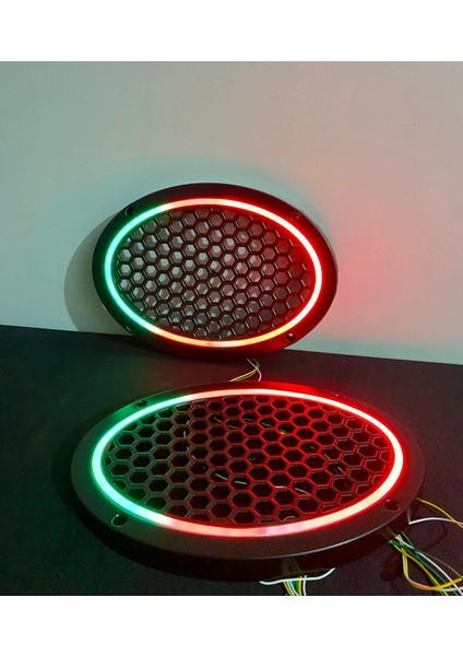 358 Modlu Kayar Ledli Oval Hoparlör Kapağı Pixel Kayar Neon Işıklı Oval Kapak modelleri